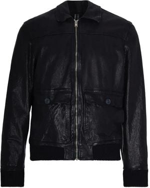 DFOUR® Zip-Up Leather Jacket - Black