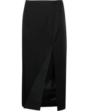 V:PM ATELIER Side-Slit Midi Skirt - Black
