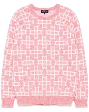MAN ON THE BOON. Pull À Logo En Jacquard - Rose