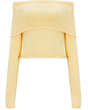 SER.O.YA Off-Shoulder Long-Sleeved Sweater - Yellow