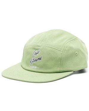Café Kitsuné Logo-Print Cotton Cap - Green