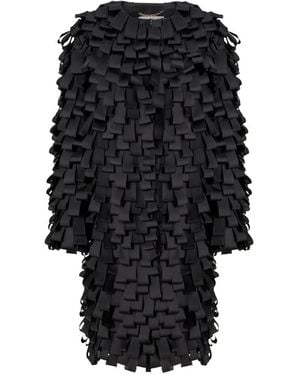 Carolina Herrera Loop-Embroidered Organza Coat - Black