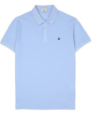 Brooksfield Polo Con Logo Bordado - Azul