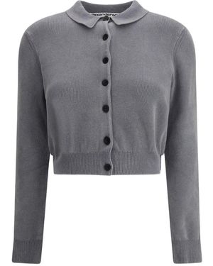 Alexander Wang Klassischer Cropped-Cardigan - Grau
