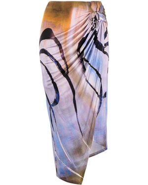 Louisa Ballou Asymmetric Midi Skirt - Purple