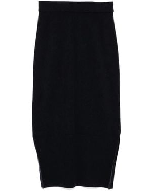 N.Peal Cashmere サイドスリット スカート - ブラック