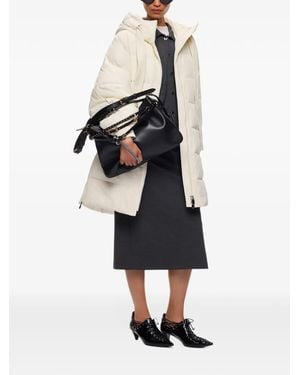 PINKO Long Quilted Down Jacket With Hood - White