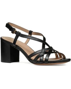 Geox Leather Heeled Sandals - Black