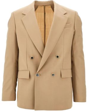 MARSĒM Double-Breasted Blazer - Natural