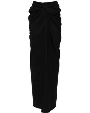 Entire studios Interlock Twist-Detail Draped Maxi Skirt - Black