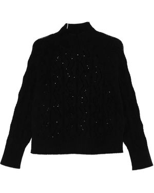 ERMANNO FIRENZE Rhinestone-Embellished Jumper - Black