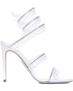 Rene Caovilla 105Mm Leather Sandals - White