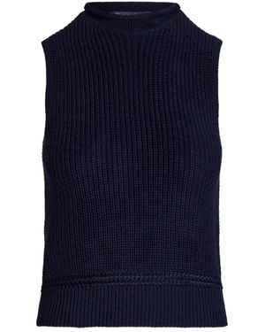 Ralph Lauren Ribbed-Knit Top - Blue