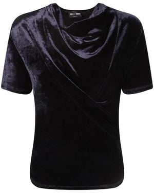 Giorgio Armani Draped Velvet T-Shirt - Black