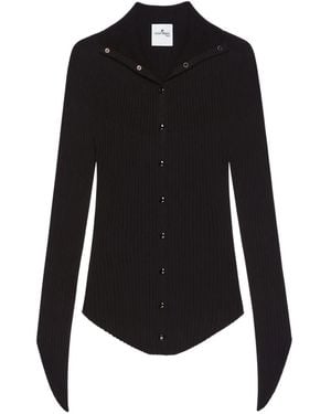 Courreges Gerippter Cardigan - Schwarz