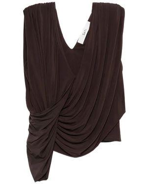 Séfr Tamara V-Neck Top - Brown