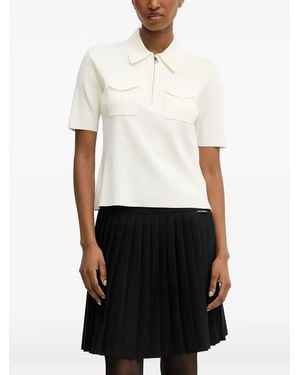 Karl Lagerfeld ジップ ポロシャツ - ホワイト
