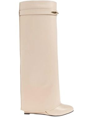 Givenchy Shark Lock Leather Boots - White