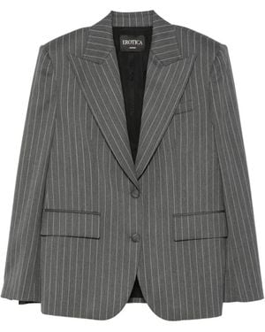Dondup Blazer A Rayas Diplomáticas Con Solapa De Pico - Gris