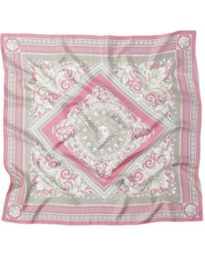 Versace Foulard Con Stampa Greca - Rosa