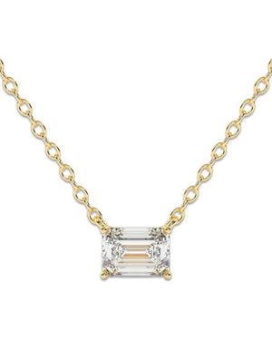 Diamond Essentials Lab-Grown Emerald-Cut Diamond Necklace - Natural