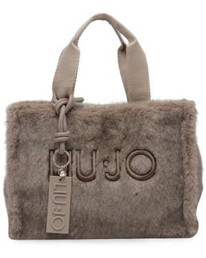 Liu Jo Logo-Embroidered Tote Bag - Brown