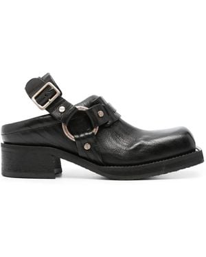 Acne Studios 40Mm Square-Toe Leather Mules - Black