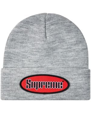 Supreme Oval Logo Patch Beanie - Gray