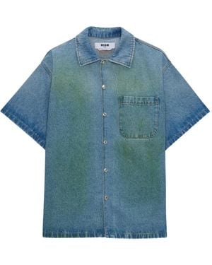 MSGM Pocket Short-Sleeve Shirt - Blue