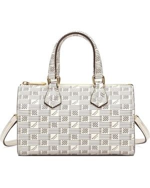 Moreau Liberte PM geometric-pattern boston bag - Weiß