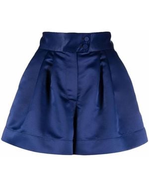 Styland High-Waisted Satin Shorts - Blue