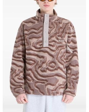 Columbia Helvetia Half-Snap Fleece Printed Sweatshirt - Brown