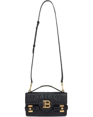 Balmain B-Buzz Logo-Plaque Shoulder Bag - Weiß