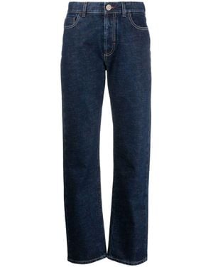 Moorer Logo-Patch Straight-Leg Jeans - Blue