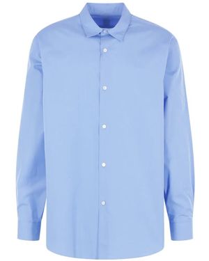 A.PRESSE Cotton Poplin Shirt - Blue
