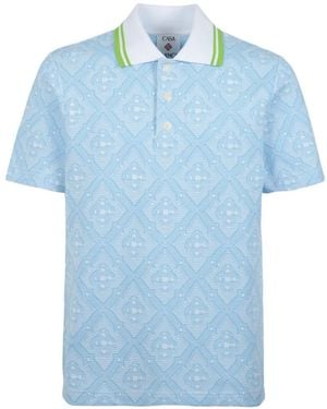 CASABLANCA Poloshirt Mit Jacquardmuster - Blau