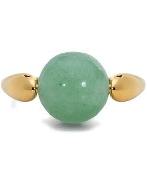 Monica Vinader Vermeil Gemstone Ring - Green