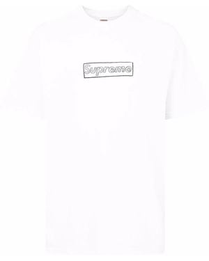Supreme X Kaws Chalk Logo T-Shirt - White