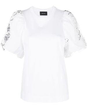 Simone Rocha Sequin-Embellished Cotton T-Shirt - White