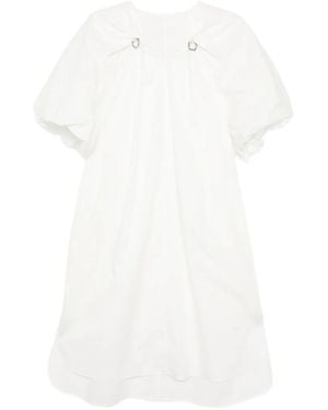 JNBY V-Neck Balloon Sleeve Dress - White