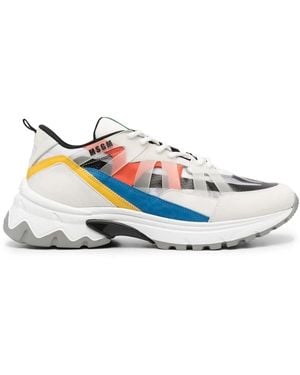 MSGM Panelled Low-Top Trainers - White