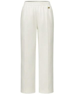 Liu Jo Pintuck-Detail Cropped Track Pants - White