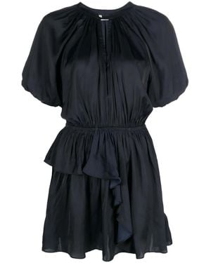 Zadig & Voltaire Romina Puff-Sleeve Ruched Mini Dress - Black