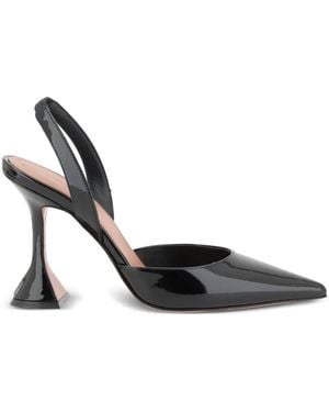 AMINA MUADDI Holli Patent Leather Slingback Court Shoes - Black