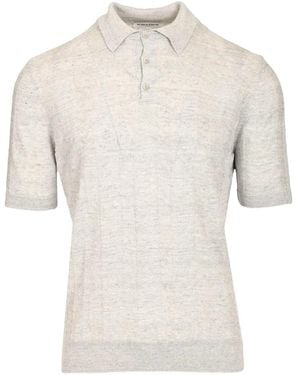 Al Duca d'Aosta Polo En Maille À Design Côtelé - White