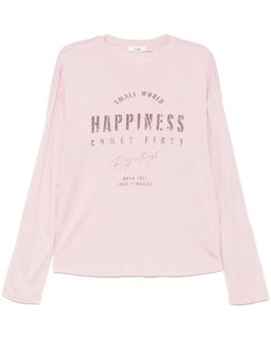 B+ AB スローガン ロングスリーブtシャツ - ピンク