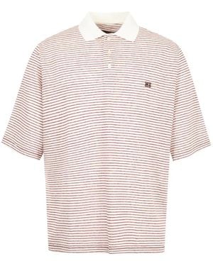Wales Bonner Bask Striped Polo Shirt - Pink