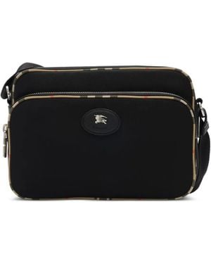 Burberry Check-Trim Crossbody Bag - Black