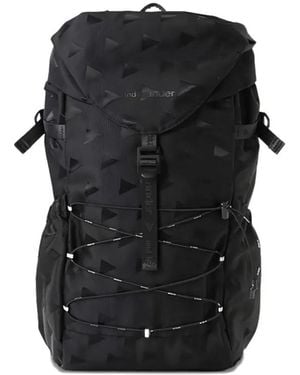and wander Triangle-Jaquard Backpack - Black