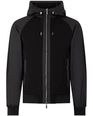 Moorer Hooded Contrast Jacket - Black